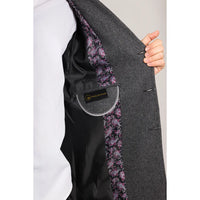 Vīriešu pelēks mētelis ar iecirtuma atloku un vilnas maisījuma apkakli