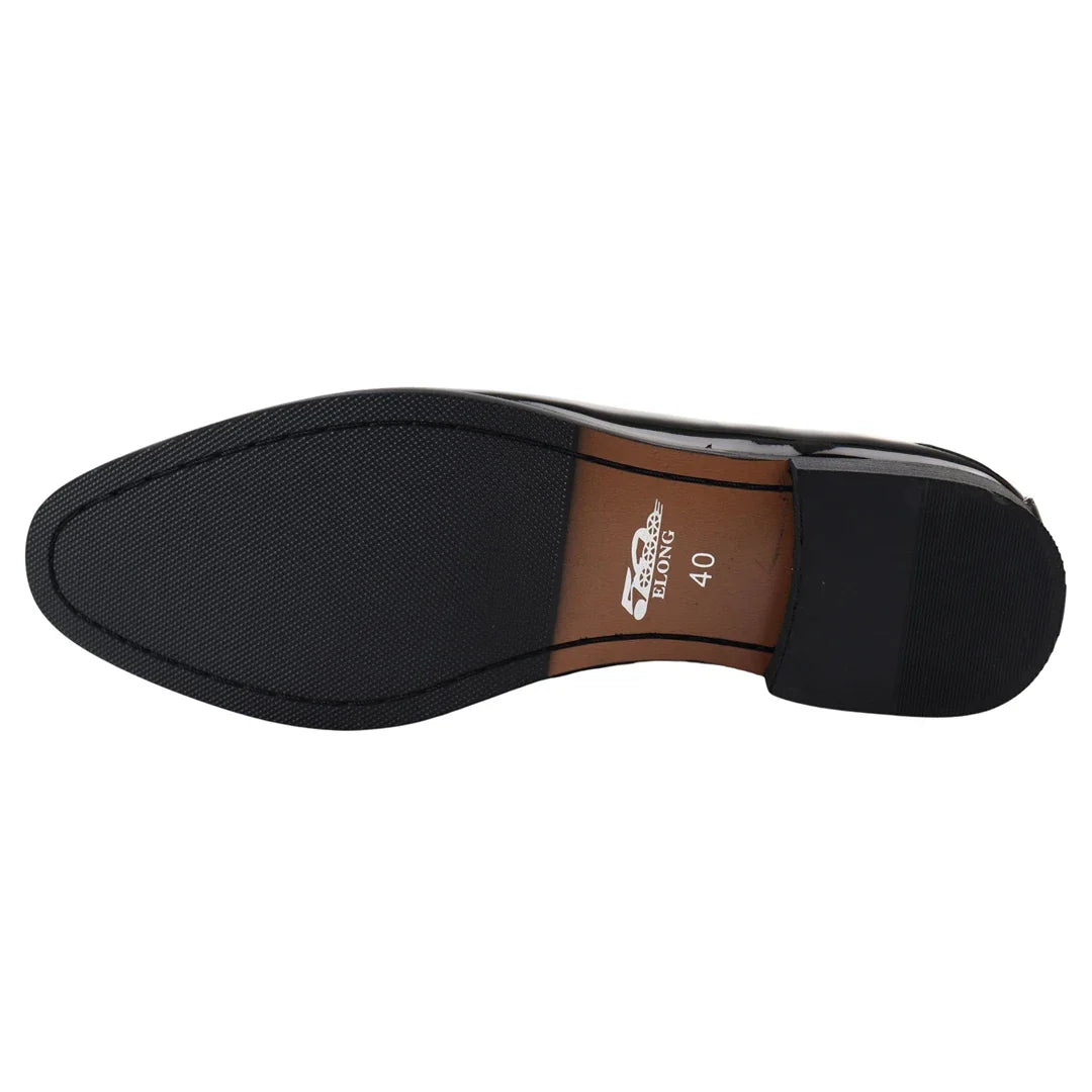 Vīriešu lakoti mokasīni ar pušķīšiem, melni