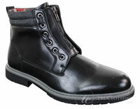 Elong EL0653 — vīriešu ikdienas pankroka gotu emo puszābaki ar rāvējslēdzēju, auklām, brūna, melna āda