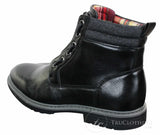 Elong EL0653 — vīriešu ikdienas pankroka gotu emo puszābaki ar rāvējslēdzēju, auklām, brūna, melna āda