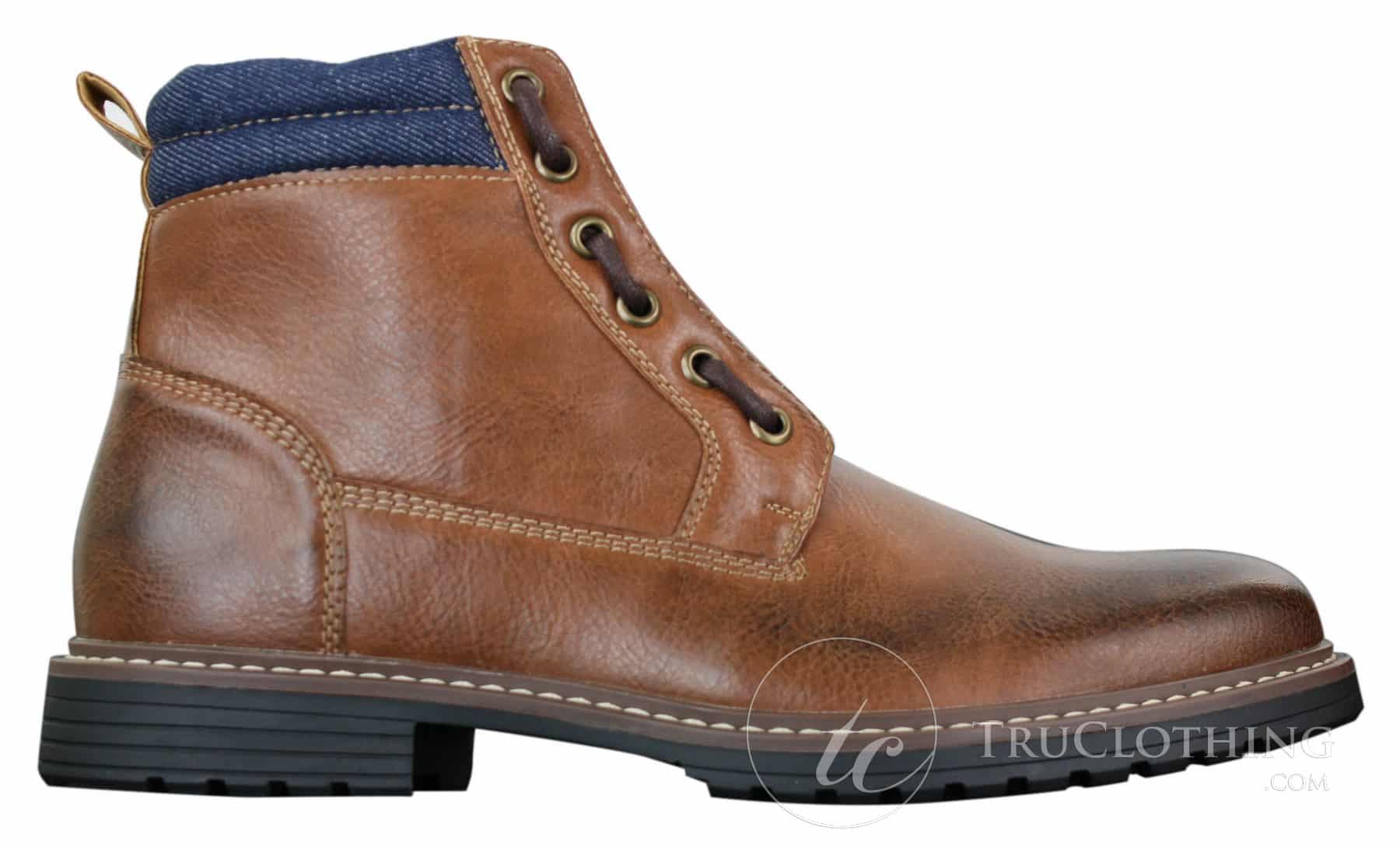 Elong EL0653 — vīriešu ikdienas pankroka gotu emo puszābaki ar rāvējslēdzēju, auklām, brūna, melna āda