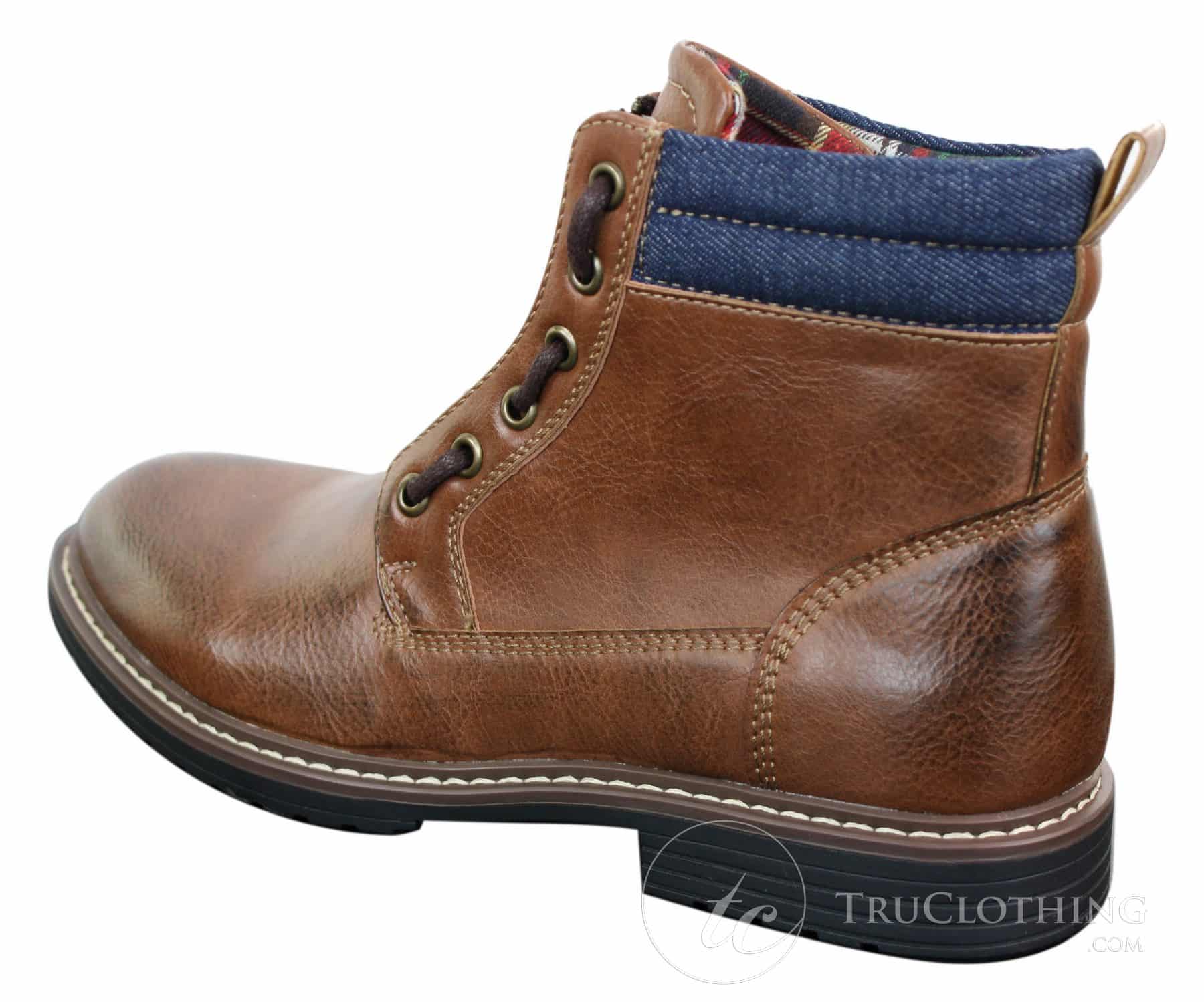 Elong EL0653 — vīriešu ikdienas pankroka gotu emo puszābaki ar rāvējslēdzēju, auklām, brūna, melna āda