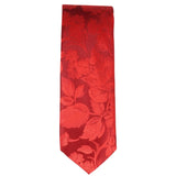 Vīriešu kabatas kaklasaites komplekts ar ziedu rakstu, formāla kaklasaite - sarkana