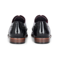 Flynn - vīriešu melnas lakotas ādas brogu kurpes