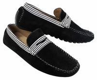 Vīriešu zamšādas klāja laivu apavi ar svītrām, uzvelkami vasaras, eleganti, ikdienas, itāļu stila
