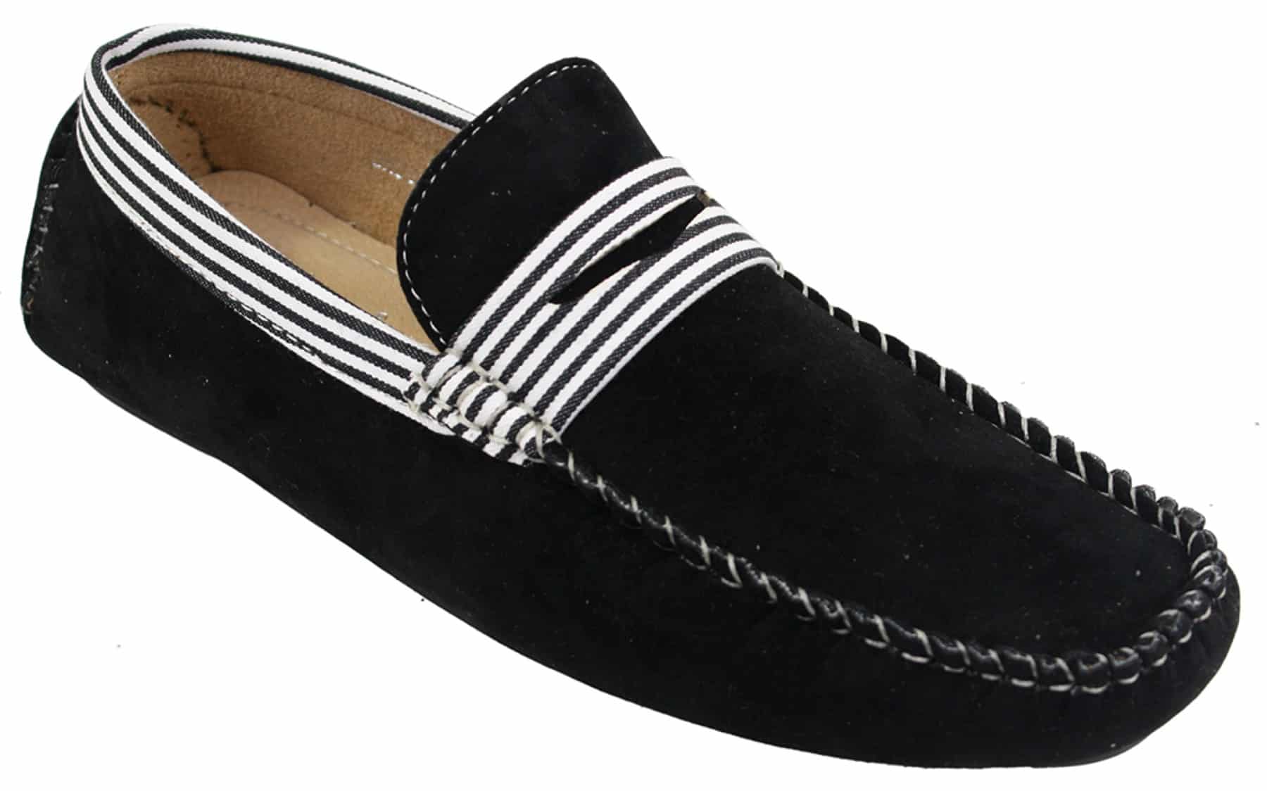 Vīriešu zamšādas klāja laivu apavi ar svītrām, uzvelkami vasaras, eleganti, ikdienas, itāļu stila