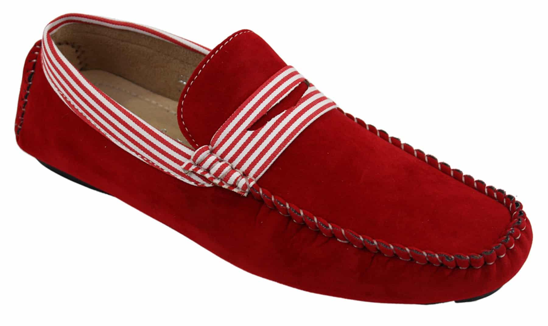 Vīriešu zamšādas klāja laivu apavi ar svītrām, uzvelkami vasaras, eleganti, ikdienas, itāļu stila