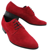 Vīriešu šņorētas elegantas ikdienas zamšādas kurpes sarkanas, zaļas, melnas, pelēkas, itāļu stilā