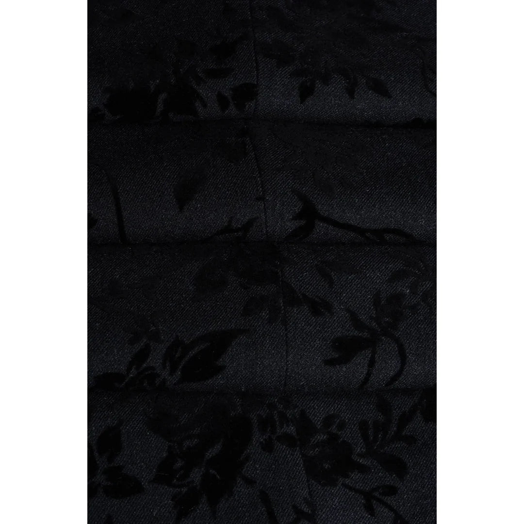 Georgi - vīriešu melna ziedu raksta žakete