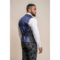 Georgi - vīriešu melna ziedu raksta veste