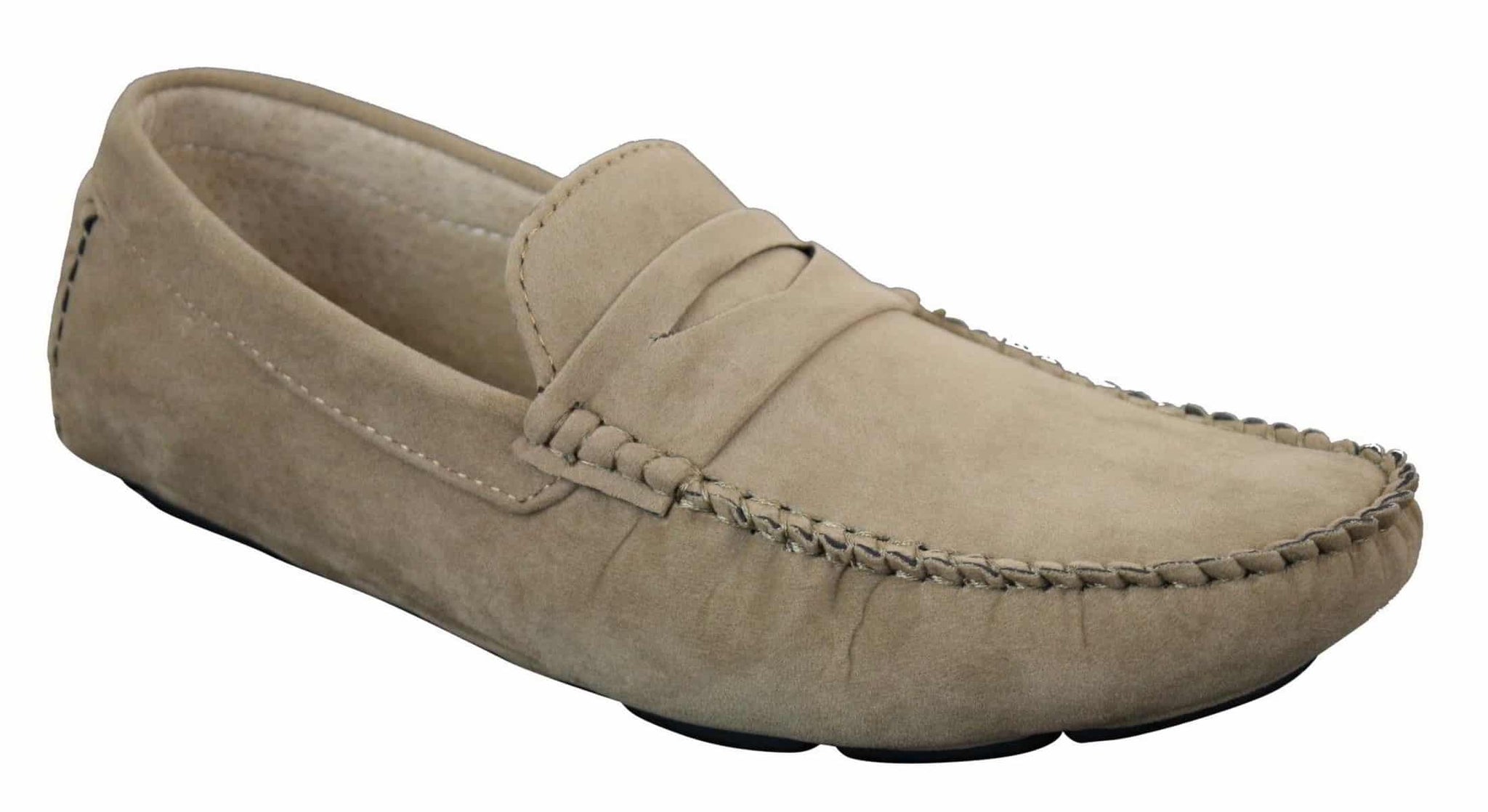 Vīriešu uzvelkamie zamšādas ādas apavi mokasīni, eleganti ikdienas apavi, brūni, bēši