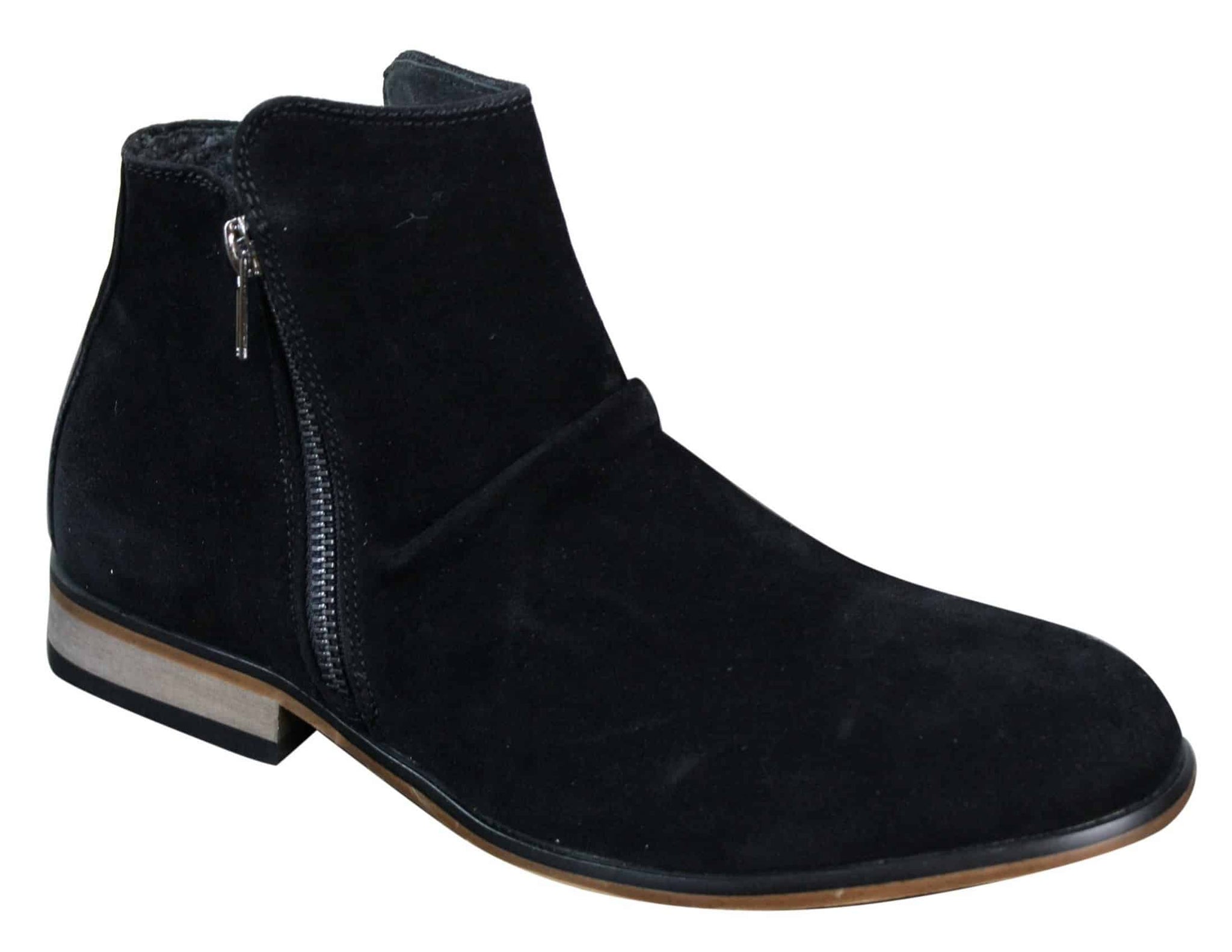 Vīriešu itāļu zamšādas uzvelkamie zābaki ar rāvējslēdzēju un potīšu apavi, eleganti un ikdienišķi, tuksneša stila Chelsea stila zābaki.