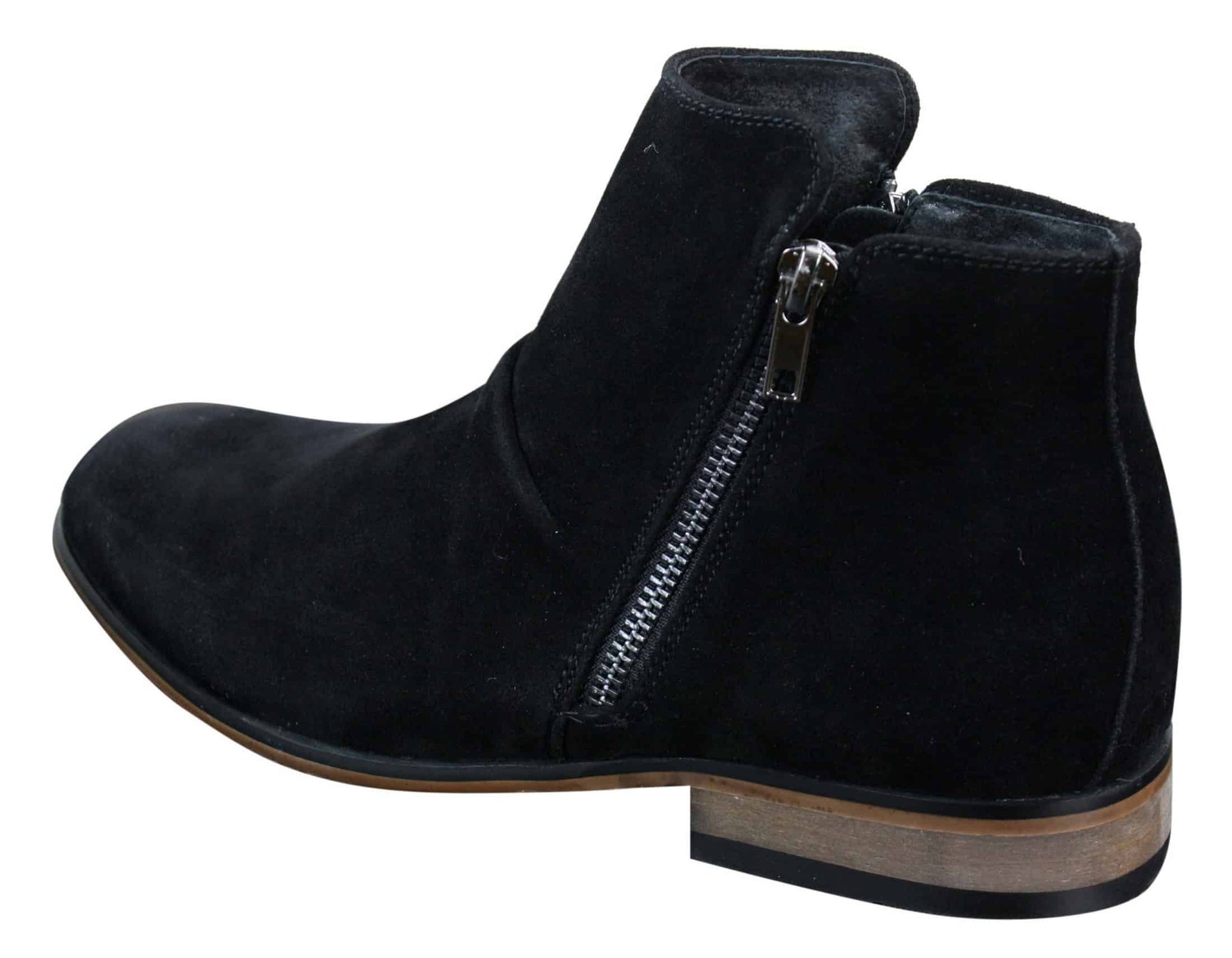 Vīriešu itāļu zamšādas uzvelkamie zābaki ar rāvējslēdzēju un potīšu apavi, eleganti un ikdienišķi, tuksneša stila Chelsea stila zābaki.