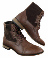 Galax GLX3516 vīriešu retro vintage pilsētas potīšu zābaki, plāni ādas zamšādas zābaki, šņorētas, eleganti, ikdienas