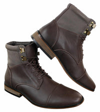 Galax GLX3517 vīriešu pieguļoši vintage retro stila Sherlock stila apavi ar auklām, eleganti, ikdienas, puszābaki ar ādu