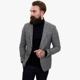 Happy Gentleman ELEGANTE vilnas trīsdaļīgs uzvalks ar kontrastējošu brūnu vesti