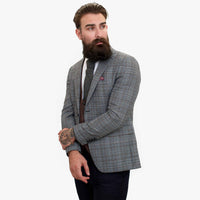Happy Gentleman ELEGANTE vilnas trīsdaļīgs uzvalks ar kontrastējošu brūnu vesti