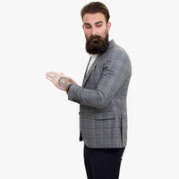 Happy Gentleman ELEGANTE vilnas trīsdaļīgs uzvalks ar kontrastējošu brūnu vesti