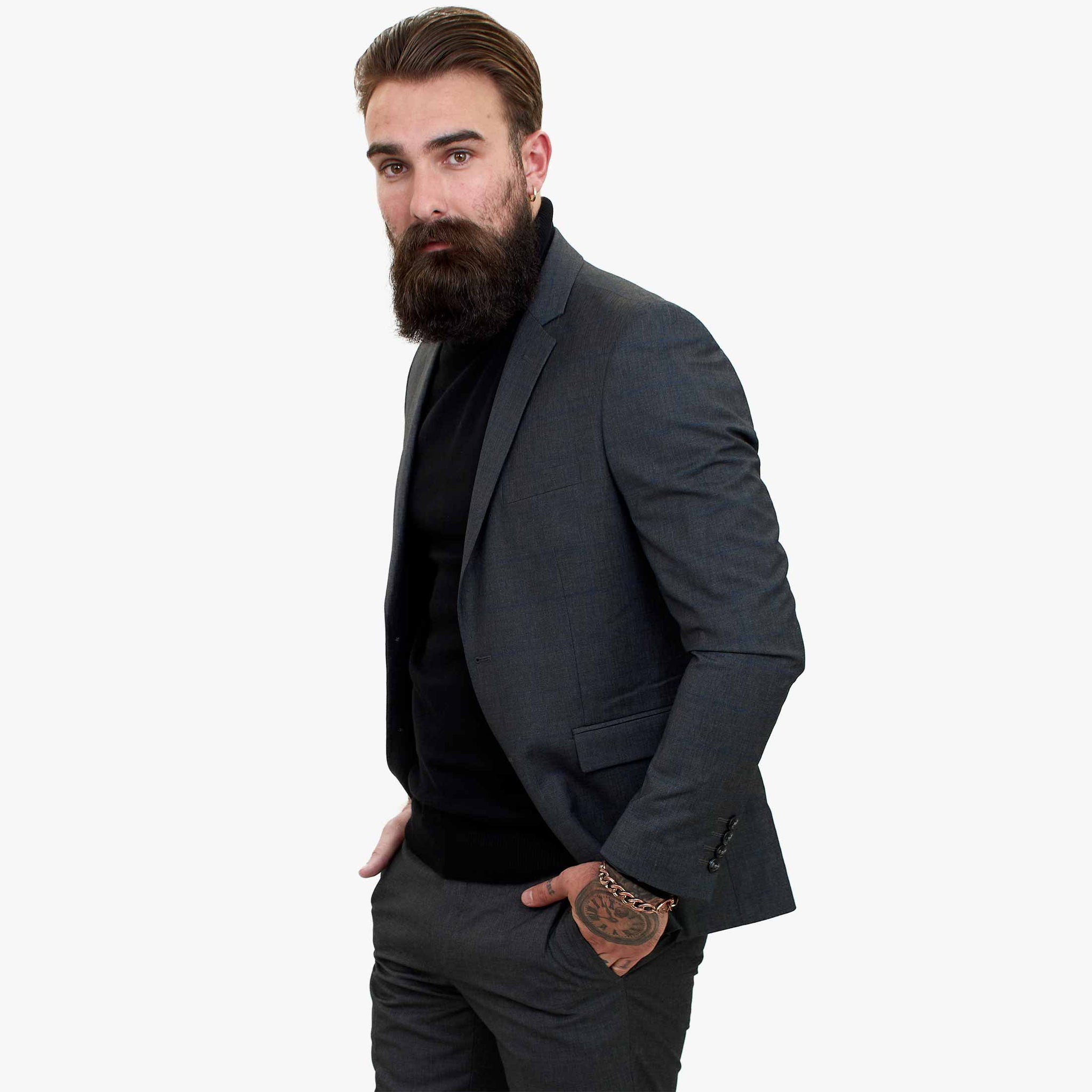 Happy Gentleman GRINGO pelēks trīsdaļīgs vilnas uzvalks