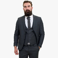 Happy Gentleman GRINGO pelēks trīsdaļīgs vilnas uzvalks