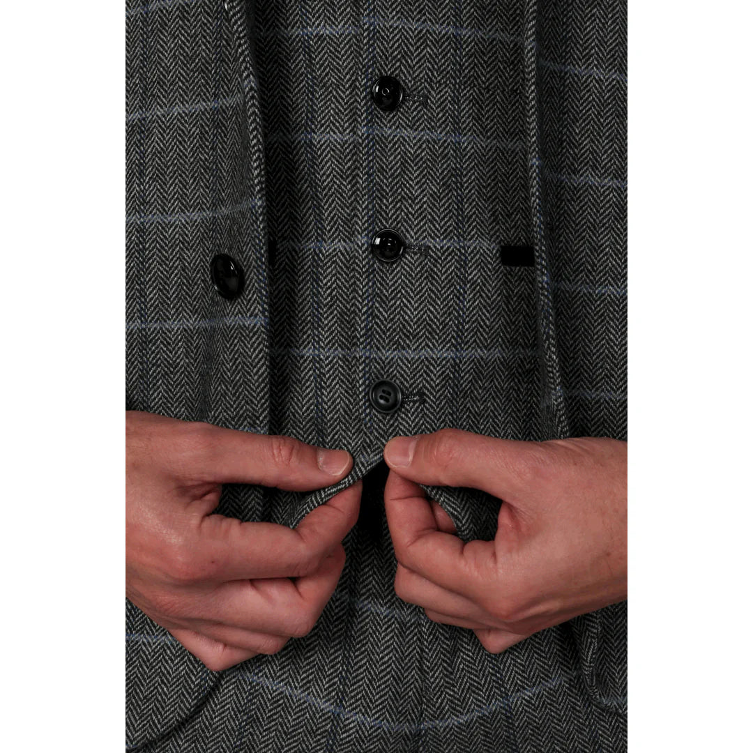 Harris - vīriešu pelēka tvīda veste