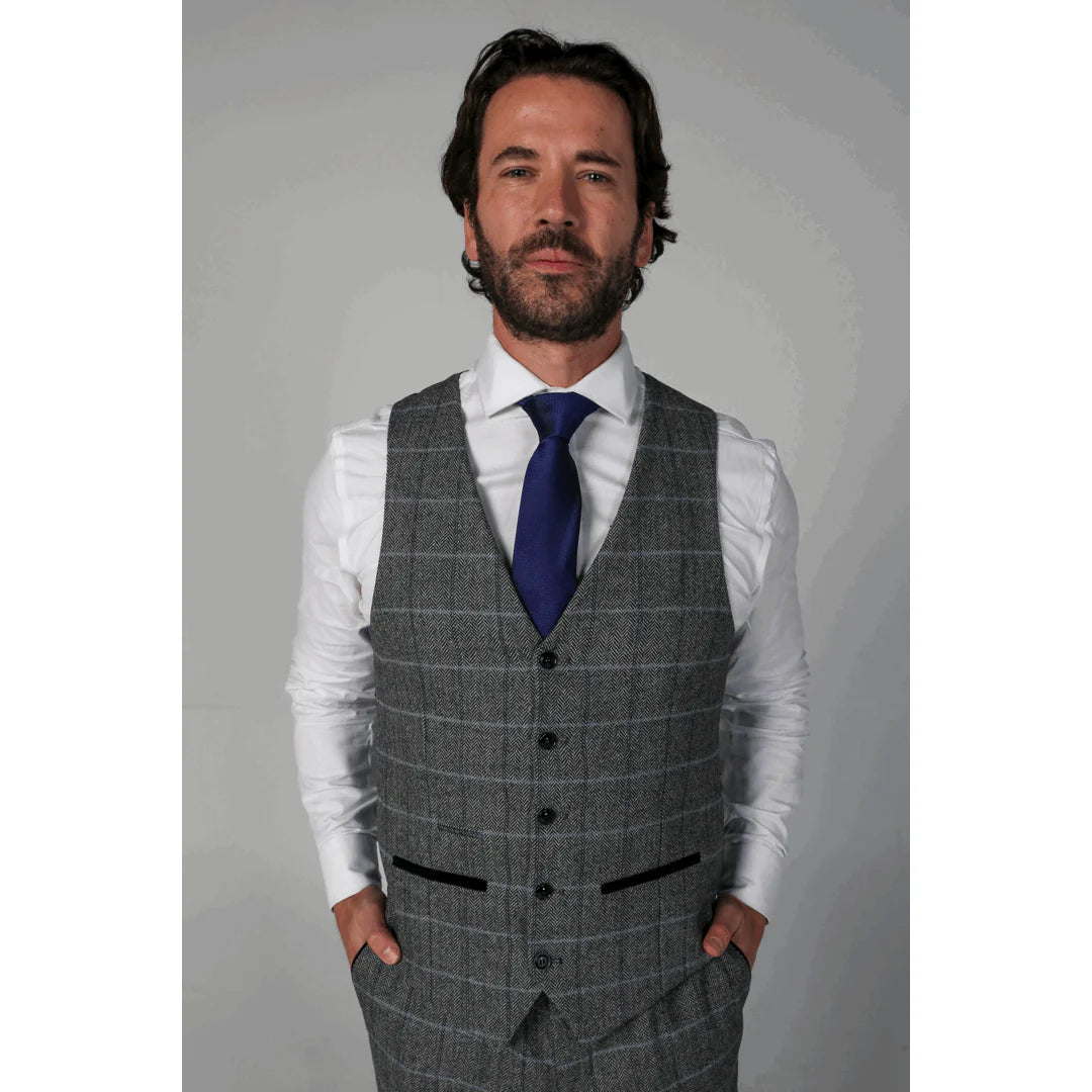 Harris - vīriešu pelēka tvīda veste