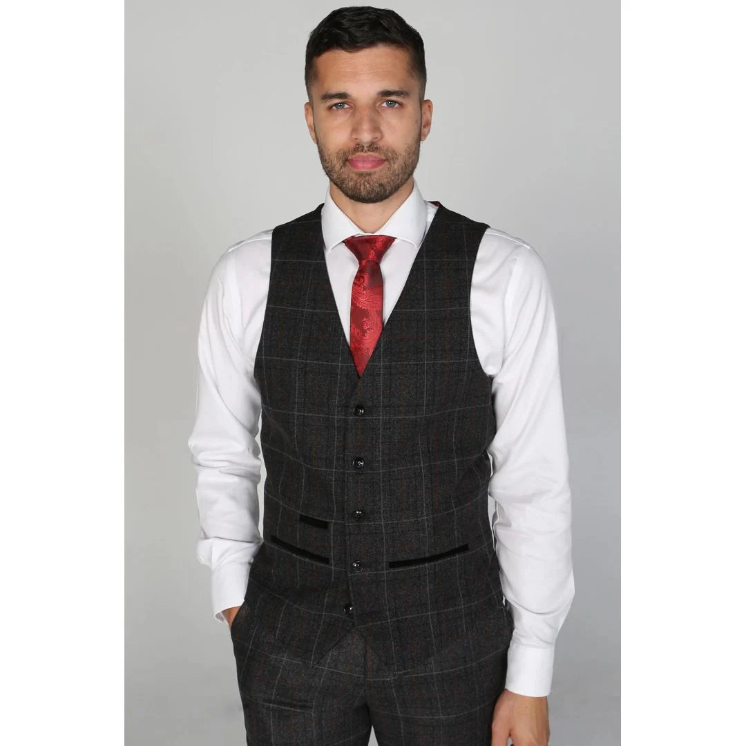 Harvey - vīriešu tumši rūtaina veste