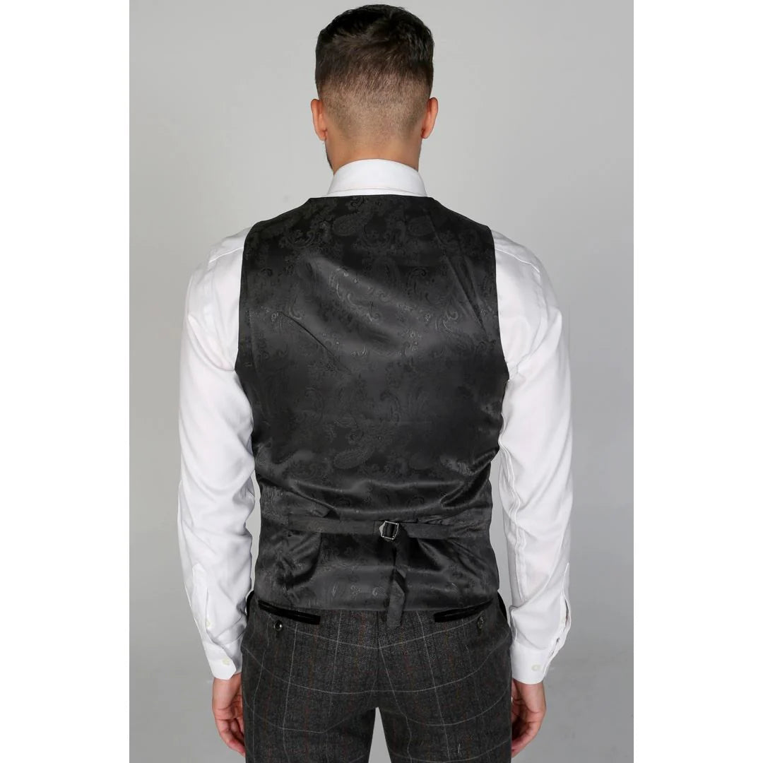 Harvey - vīriešu tumši rūtaina veste