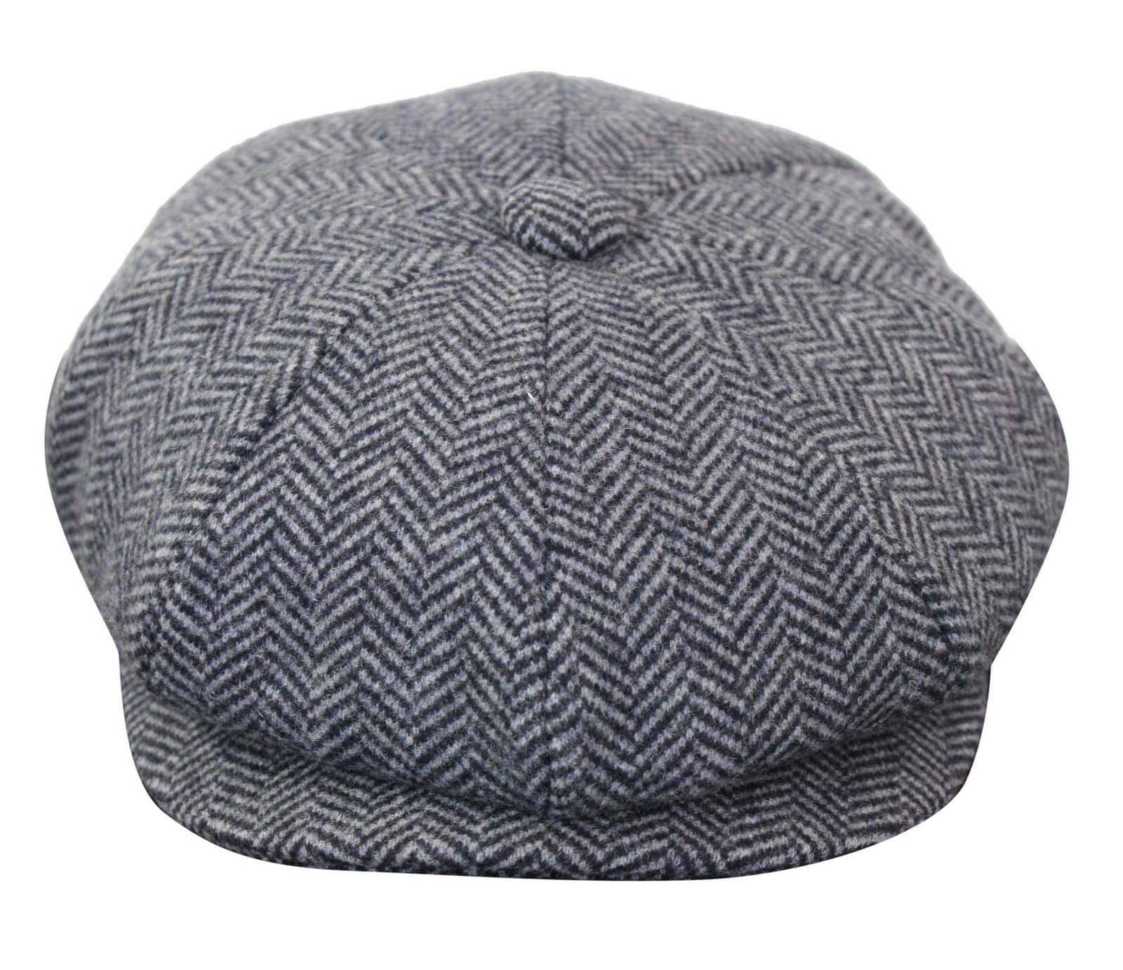 HT6316 - vīriešu tvīda cepure ar "siļķu kaula" rakstu un "Peaky Blinders" rakstu