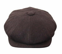 HT6363 - vīriešu vintage tvīda Newsboy Peaky Blinders cepure - brūna/vīna krāsā