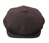 HT6363 - vīriešu vintage tvīda Newsboy Peaky Blinders cepure - brūna/vīna krāsā