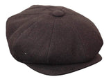 HT6363 - vīriešu vintage tvīda Newsboy Peaky Blinders cepure - brūna/vīna krāsā