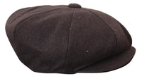 HT6363 - vīriešu vintage tvīda Newsboy Peaky Blinders cepure - brūna/vīna krāsā