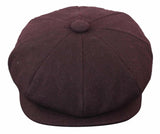 HT6363 - vīriešu vintage tvīda Newsboy Peaky Blinders cepure - brūna/vīna krāsā