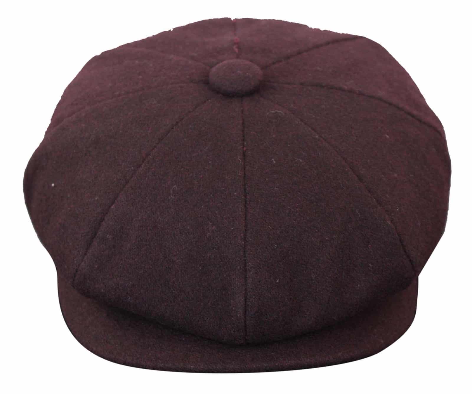 HT6363 - vīriešu vintage tvīda Newsboy Peaky Blinders cepure - brūna/vīna krāsā