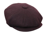 HT6363 - vīriešu vintage tvīda Newsboy Peaky Blinders cepure - brūna/vīna krāsā