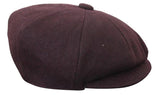 HT6363 - vīriešu vintage tvīda Newsboy Peaky Blinders cepure - brūna/vīna krāsā