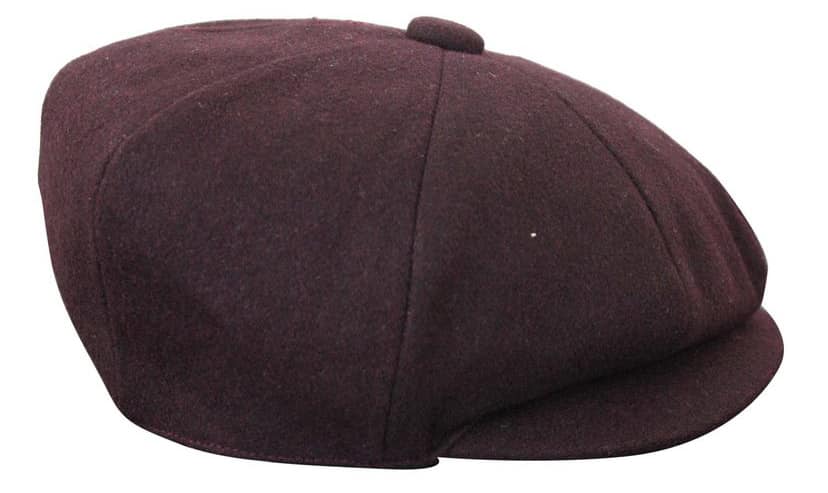 HT6363 - vīriešu vintage tvīda Newsboy Peaky Blinders cepure - brūna/vīna krāsā