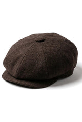 HT6363 - vīriešu vintage tvīda Newsboy Peaky Blinders cepure - brūna/vīna krāsā
