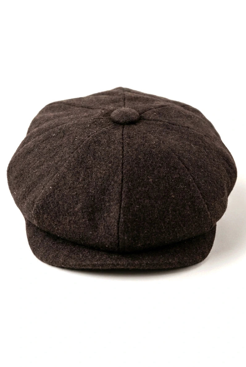 HT6363 - vīriešu vintage tvīda Newsboy Peaky Blinders cepure - brūna/vīna krāsā