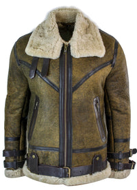 Infinity EK01 vīriešu Sherling īstas aitas ādas Viking Vintage RAF jaka brūna krēmkrāsas kažokāda