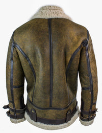 Infinity EK01 vīriešu Sherling īstas aitas ādas Viking Vintage RAF jaka brūna krēmkrāsas kažokāda