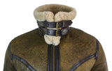 Infinity EK01 vīriešu Sherling īstas aitas ādas Viking Vintage RAF jaka brūna krēmkrāsas kažokāda