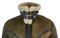 Infinity EK01 vīriešu Sherling īstas aitas ādas Viking Vintage RAF jaka brūna krēmkrāsas kažokāda