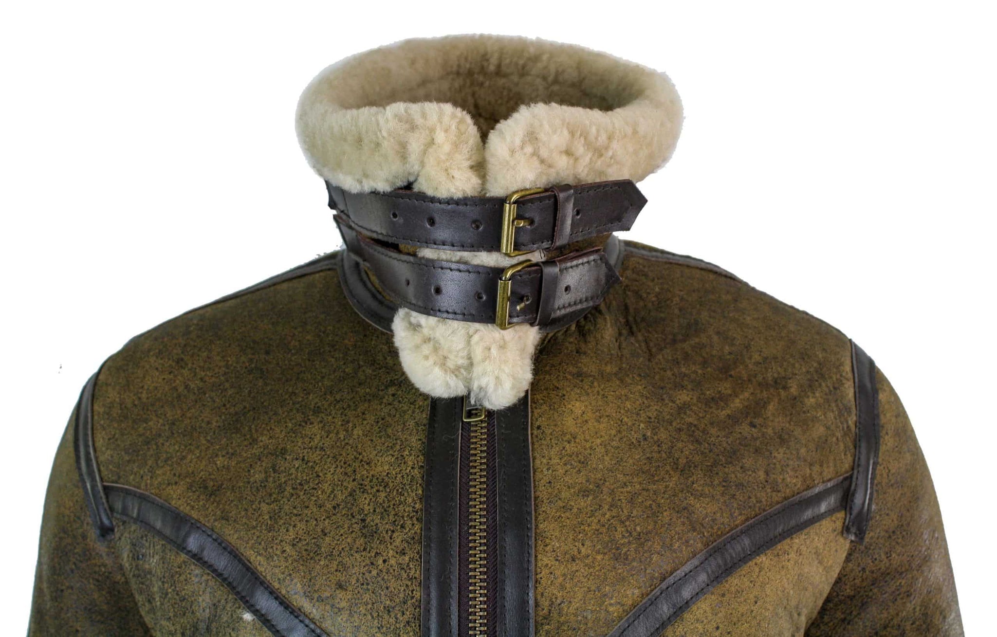Infinity EK01 vīriešu Sherling īstas aitas ādas Viking Vintage RAF jaka brūna krēmkrāsas kažokāda