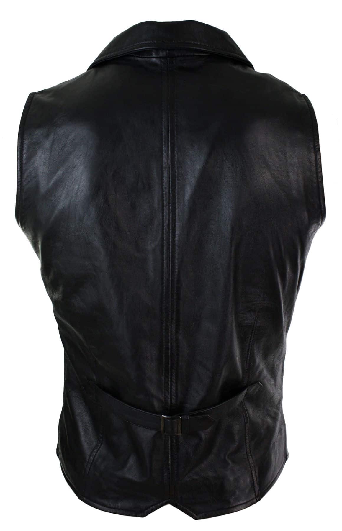 Vīriešu īstas ādas gaiši brūna, melna, eleganta ikdienas veste, vintage retro-melna