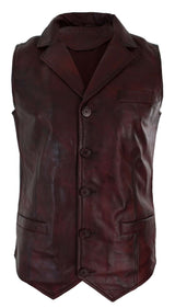 Vīriešu īstas ādas gaiši brūna, melna, eleganta, ikdienas veste, vintage retro-bordo krāsā
