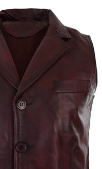 Vīriešu īstas ādas gaiši brūna, melna, eleganta, ikdienas veste, vintage retro-bordo krāsā