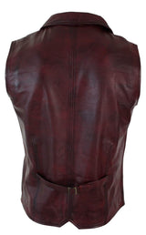 Vīriešu īstas ādas gaiši brūna, melna, eleganta, ikdienas veste, vintage retro-bordo krāsā