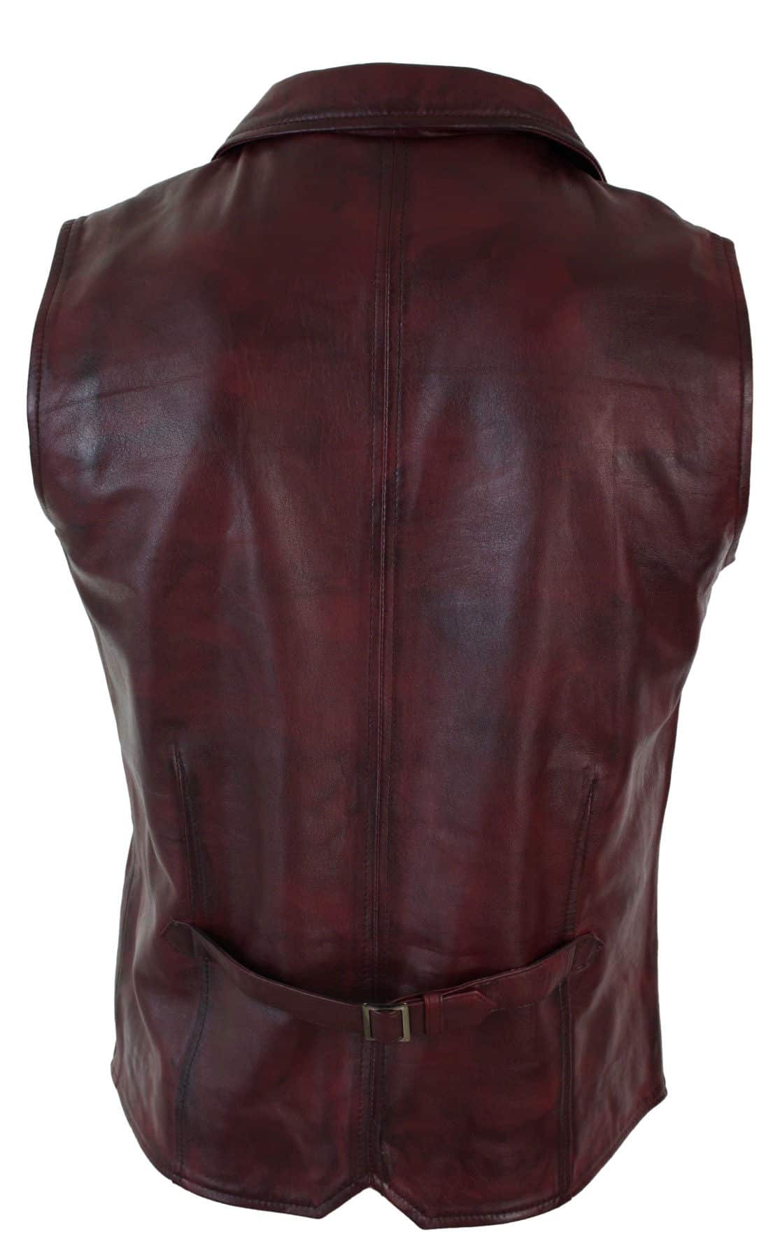 Vīriešu īstas ādas gaiši brūna, melna, eleganta, ikdienas veste, vintage retro-bordo krāsā